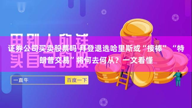 证券公司买卖股票吗 拜登退选哈里斯或“接棒” “特朗普交易”将何去何从？一文看懂